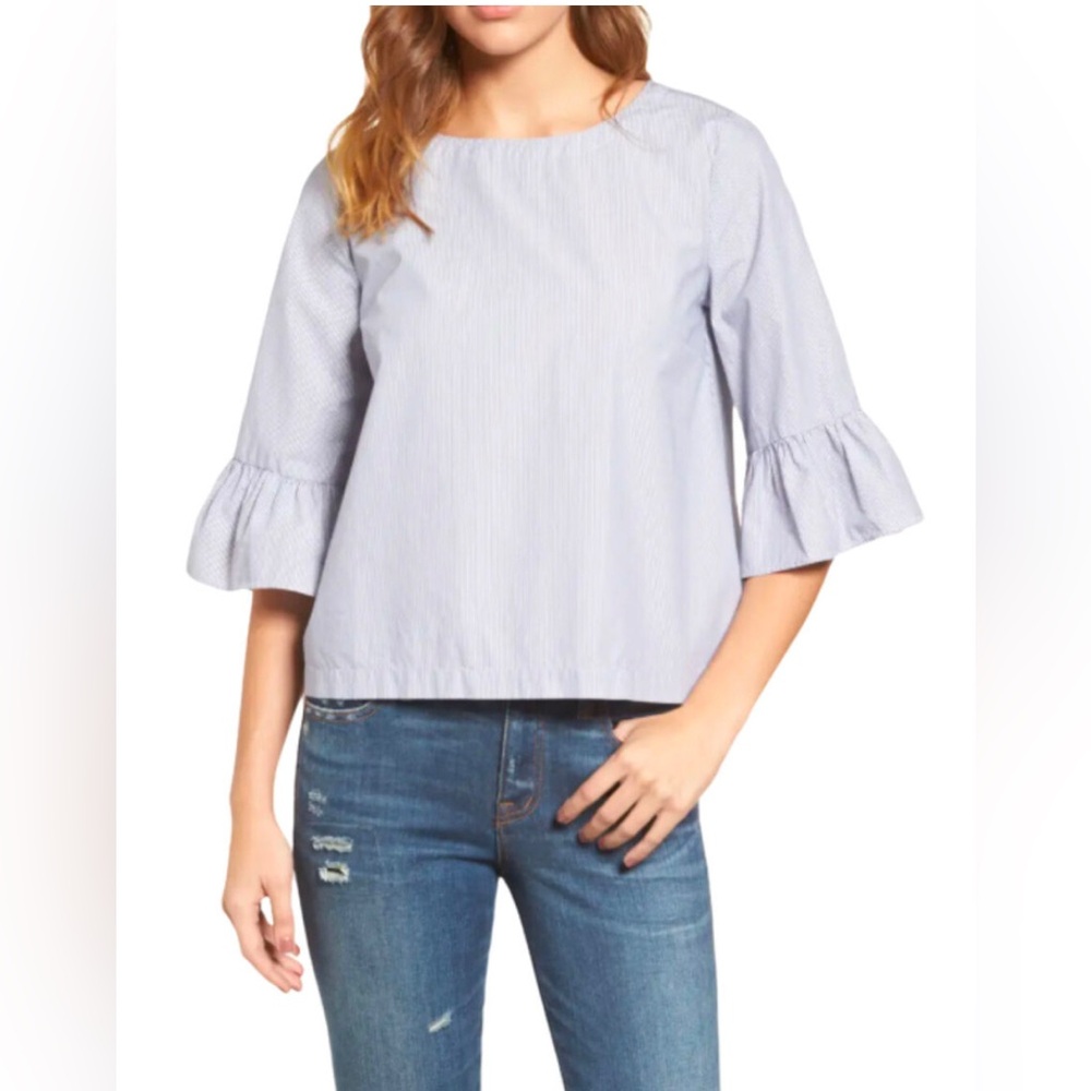 Madewell Stripped Bell Sleeves Blouse